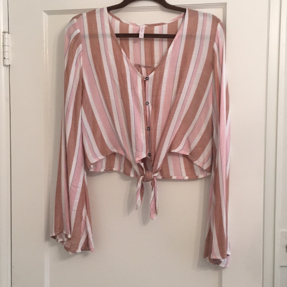 Cute tie crop top